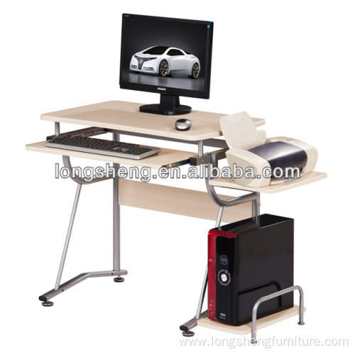 Compact Computer Table with Keyboard Panel